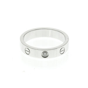 CARTIER 18k Silver Diamond Love Ring